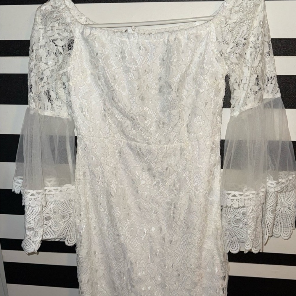 Fashion Nova White Lace Mini Dress